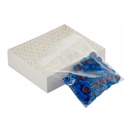 Cp Lab Safety. Wheaton 12X32 Clear Borosilicate Glass Vials, Blue Cap, PTFE/Silicone, Case of 100 W225151-0204